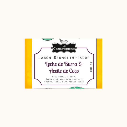 Jabón Dermolimpiador – Leche de burra y Aceite de coco